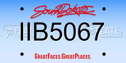 IIB5067 South Dakota License Plate