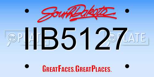 IIB5127 South Dakota License Plate