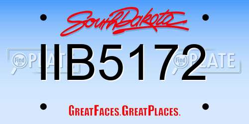 IIB5172 South Dakota License Plate