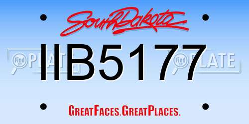 IIB5177 South Dakota License Plate
