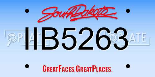 IIB5263 South Dakota License Plate