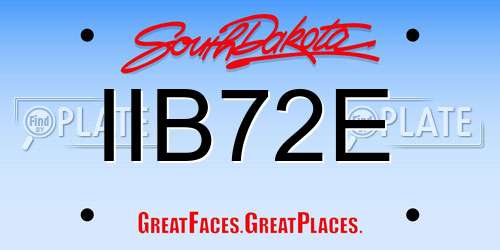 IIB72E South Dakota License Plate