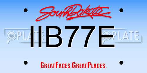 IIB77E South Dakota License Plate