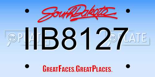 IIB8127 South Dakota License Plate