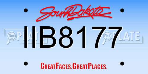 IIB8177 South Dakota License Plate