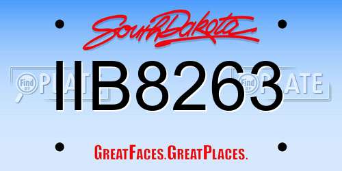IIB8263 South Dakota License Plate