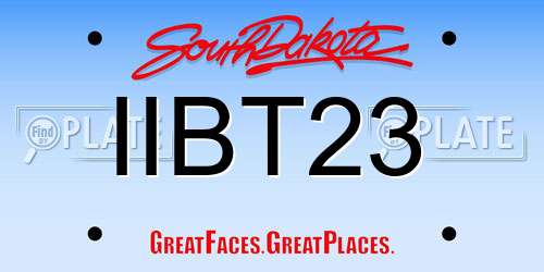 IIBT23 South Dakota License Plate