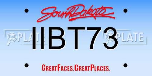 IIBT73 South Dakota License Plate