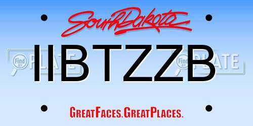 IIBTZZB South Dakota License Plate
