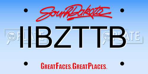 IIBZTTB South Dakota License Plate