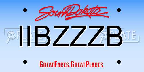 IIBZZZB South Dakota License Plate