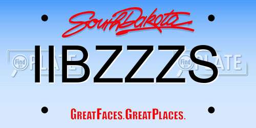 IIBZZZS South Dakota License Plate