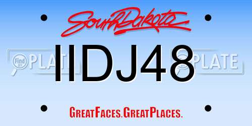 IIDJ48 South Dakota License Plate