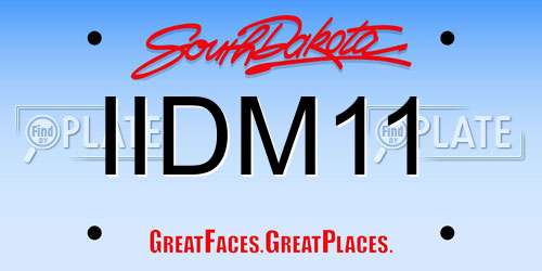IIDM11 South Dakota License Plate
