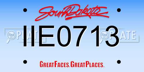IIE0713 South Dakota License Plate