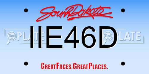 IIE46D South Dakota License Plate
