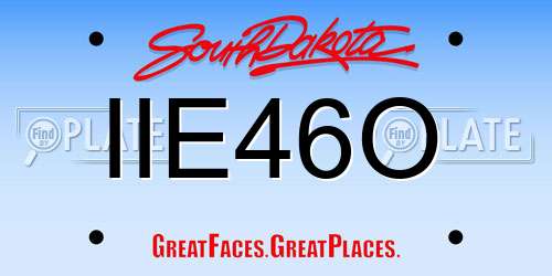 IIE46O South Dakota License Plate