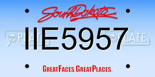 IIE5957 South Dakota License Plate
