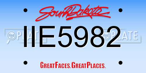 IIE5982 South Dakota License Plate