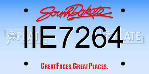 IIE7264 South Dakota License Plate