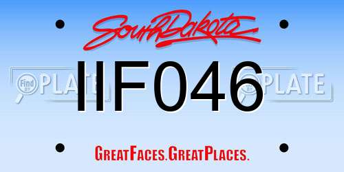 IIF046 South Dakota License Plate