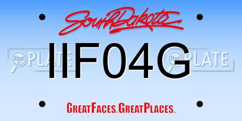 IIF04G South Dakota License Plate