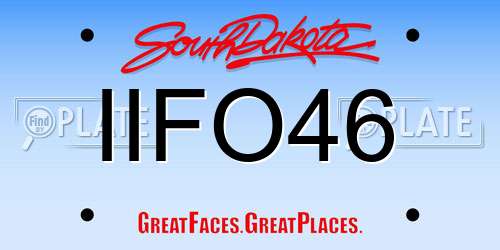 IIFO46 South Dakota License Plate