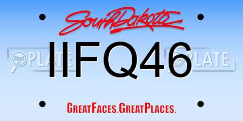 IIFQ46 South Dakota License Plate