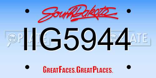 IIG5944 South Dakota License Plate