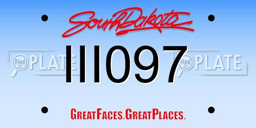 III097 South Dakota License Plate