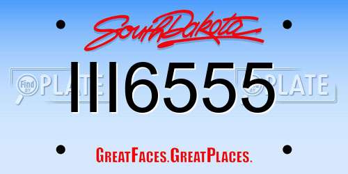 III6555 South Dakota License Plate