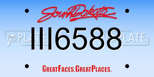 III6588 South Dakota License Plate