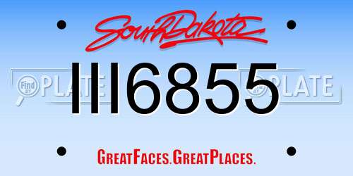 III6855 South Dakota License Plate