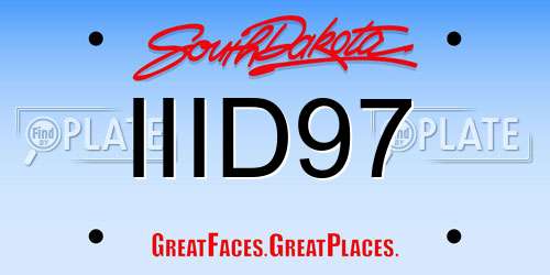 IIID97 South Dakota License Plate