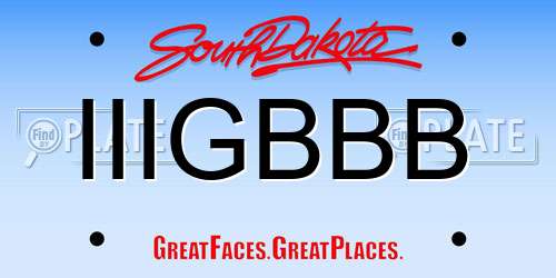IIIGBBB South Dakota License Plate