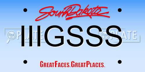 IIIGSSS South Dakota License Plate