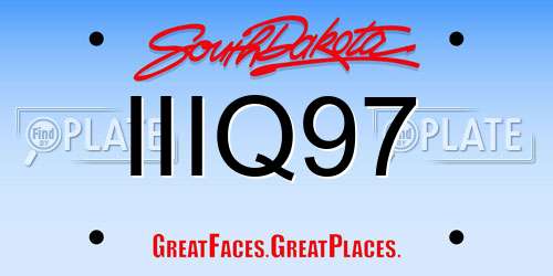 IIIQ97 South Dakota License Plate