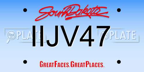 IIJV47 South Dakota License Plate