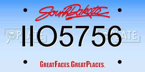 IIO5756 South Dakota License Plate