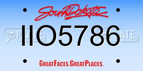 IIO5786 South Dakota License Plate