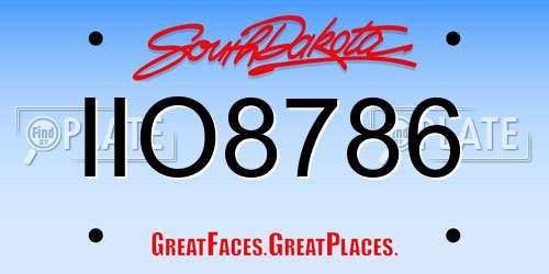IIO8786 South Dakota License Plate