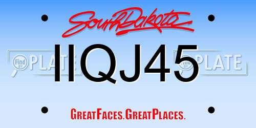 IIQJ45 South Dakota License Plate