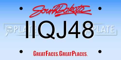 IIQJ48 South Dakota License Plate