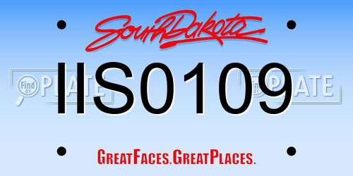 IIS0109 South Dakota License Plate