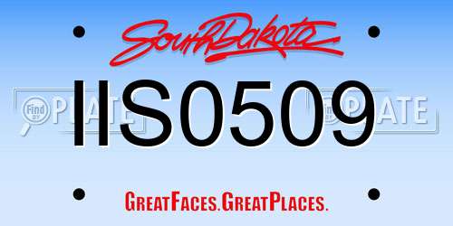 IIS0509 South Dakota License Plate