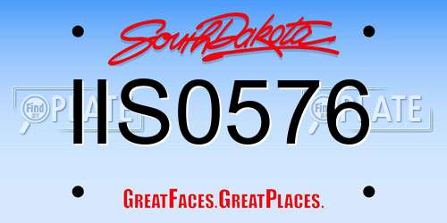 IIS0576 South Dakota License Plate