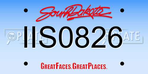 IIS0826 South Dakota License Plate