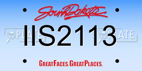 IIS2113 South Dakota License Plate