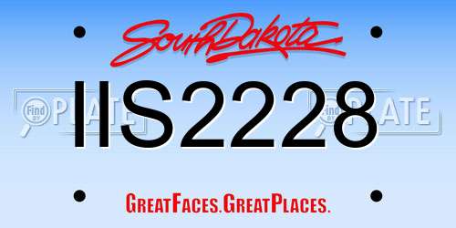 IIS2228 South Dakota License Plate
