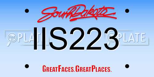 IIS223 South Dakota License Plate